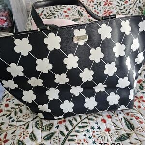 Kate Spade Black and White Floral Tote